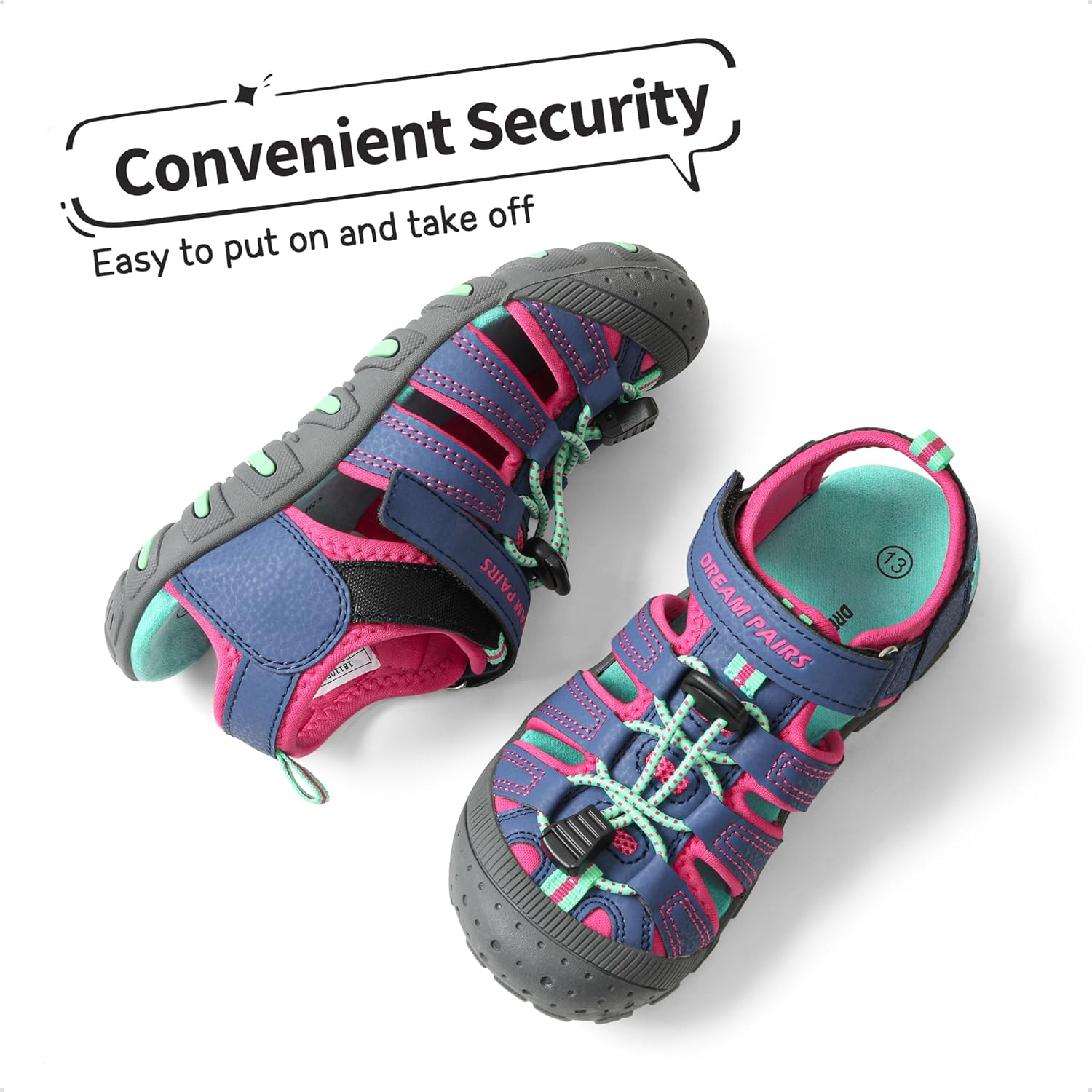 Thumbnail 5 de DREAM PAIRS Closed-Toe Outdoor Summer Sport Sandals for Kids (Toddler/Little/Big Kid)