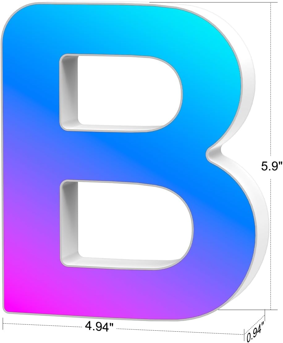 Thumbnail 6 de LED Buchstaben Lichter Alphabet – Leuchtbuchstabe B mit USB-Netzteil, App-Steuerung und Dimmfunktion