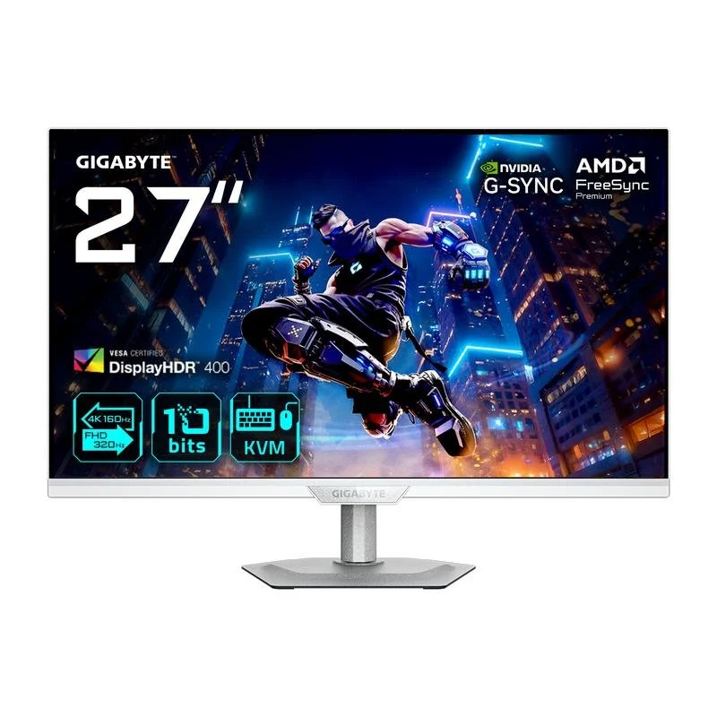 Detalle de Gigabyte M27UP ICE 27" 4K 160 Hz: monitor gaming y creación con ajuste ergonómico