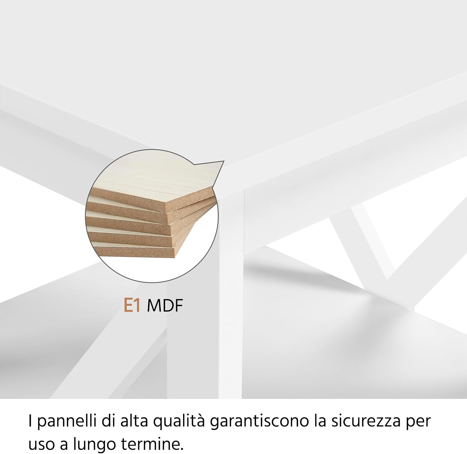 Thumbnail 6 de Yaheetech Tavolino basso bianco a 3 ripiani in forma X 40 x 40 x 61 cm