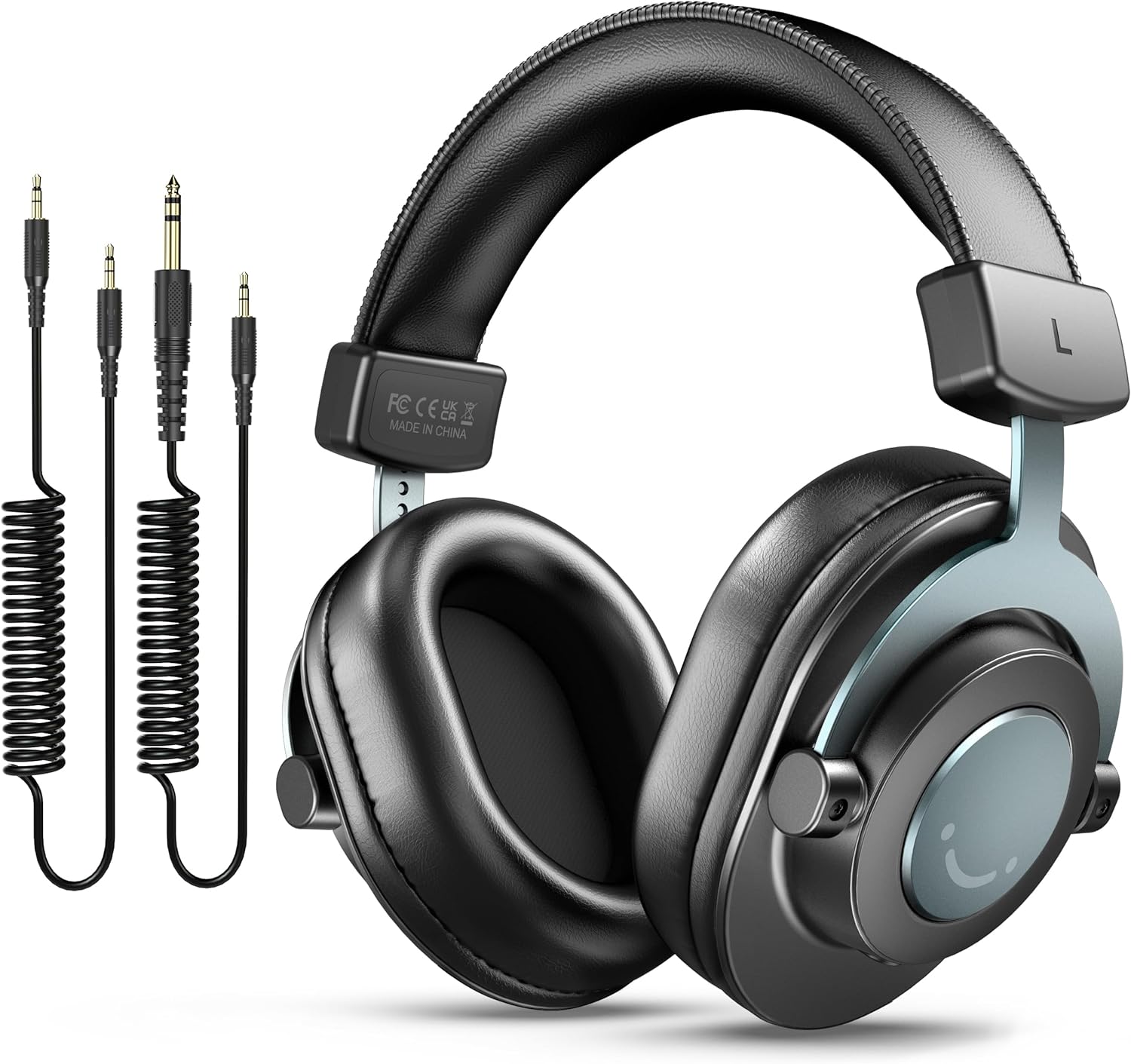 Detalle de FIFINE H8 Studio Monitoring Headphones, 50 mm Drivers, Detachable Coiled Cables