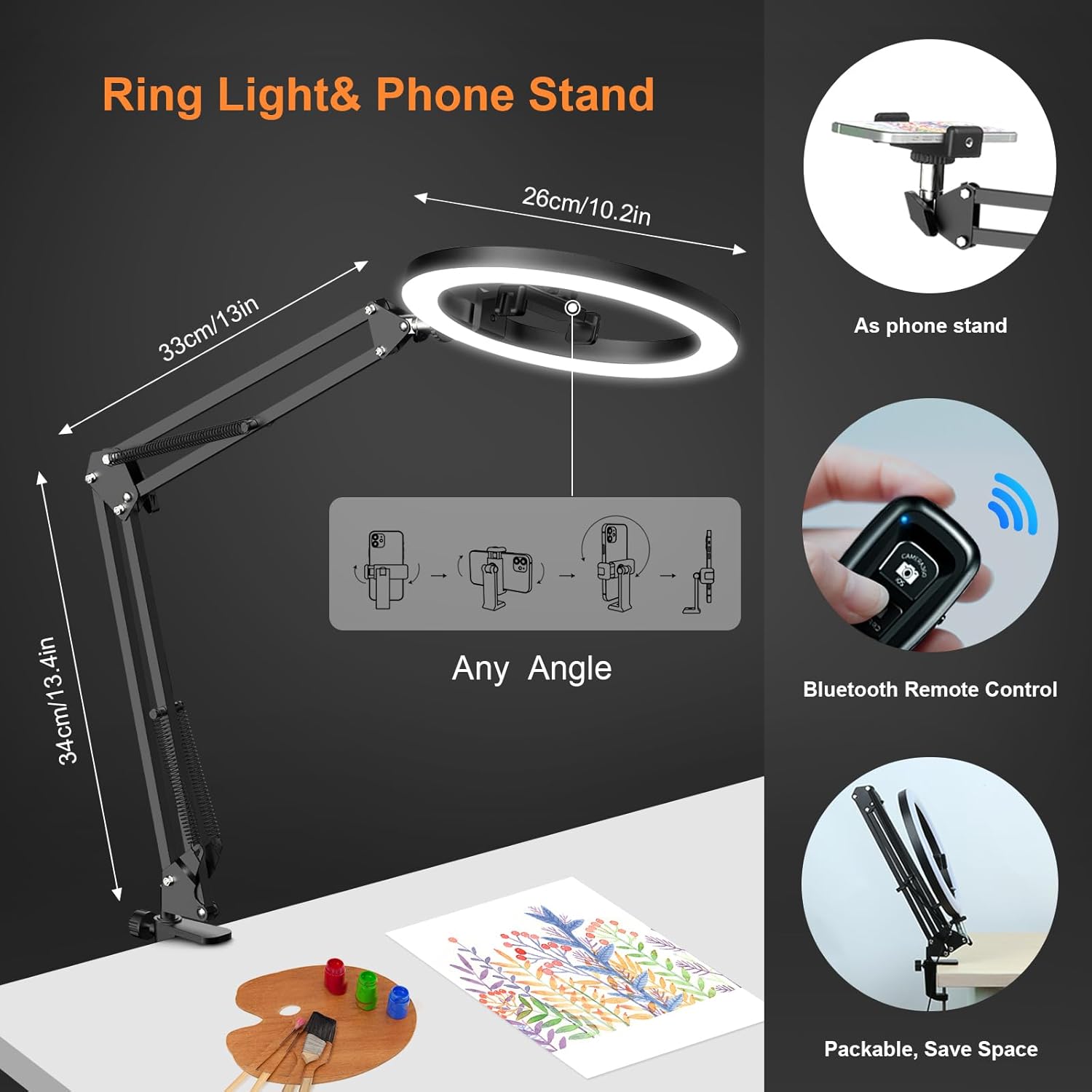 Thumbnail 5 de Evershop Ring Light 10" with Tripod