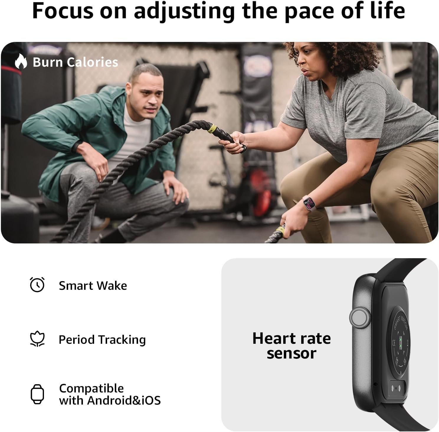 Thumbnail 4 de Smart Watch for Men & Women with Call Answer/Make, 1.85" Display, Fitness & Health Tracking (IP68)