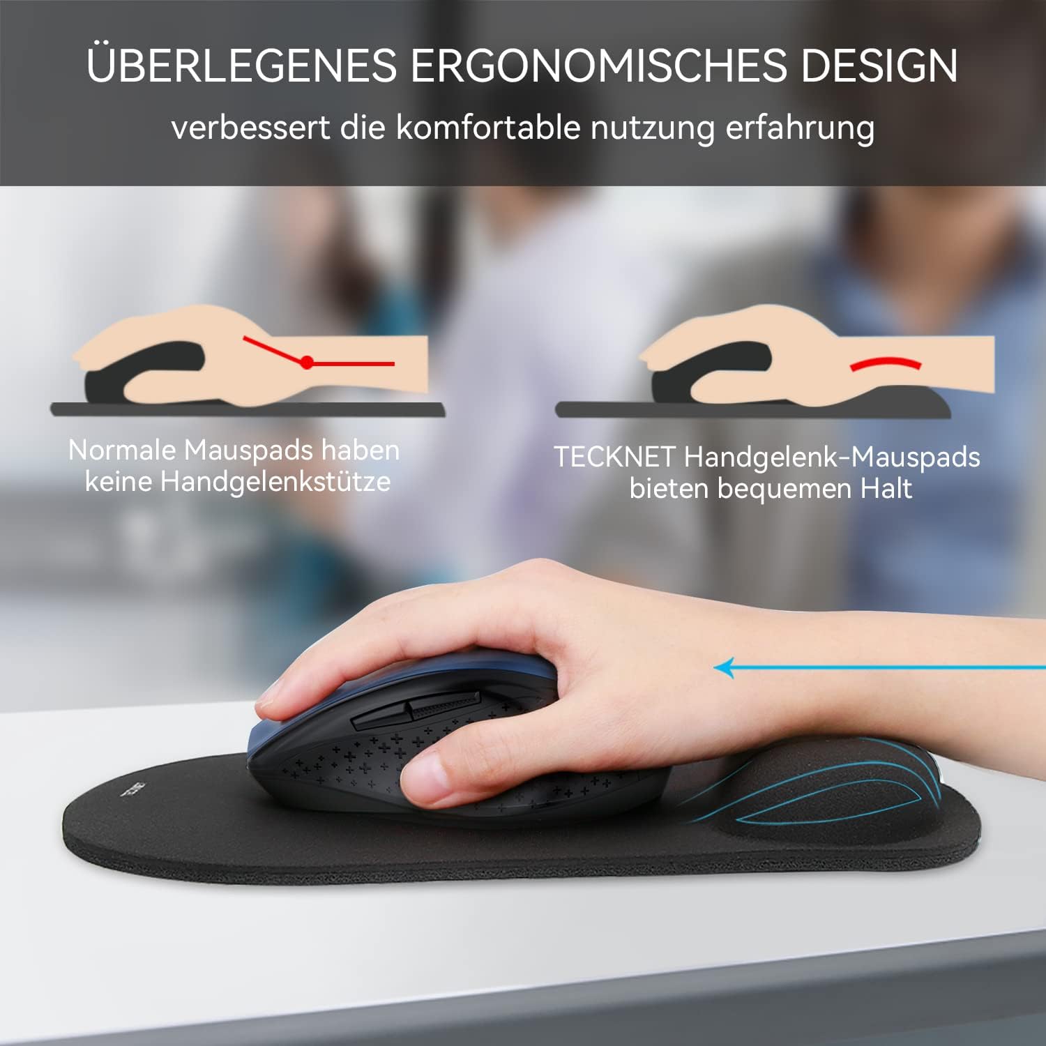 Detalle 2 de TECKNET Mauspad ergonomisch