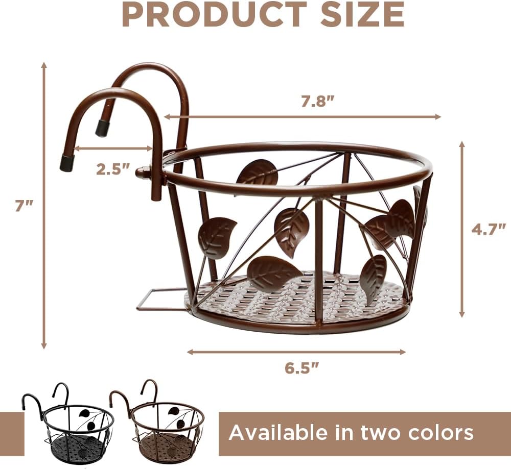 Detalle 2 de NEISRAI Iron Railing Planter Basket