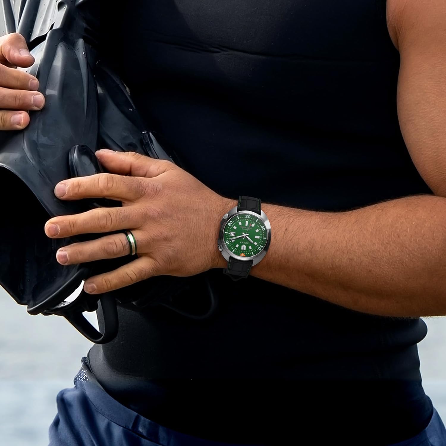 Thumbnail 6 de BERNY Automatische Herrenuhr 200M wasserdichte Tauchuhr mit Saphirglas und Super-Lumi-Ziffern