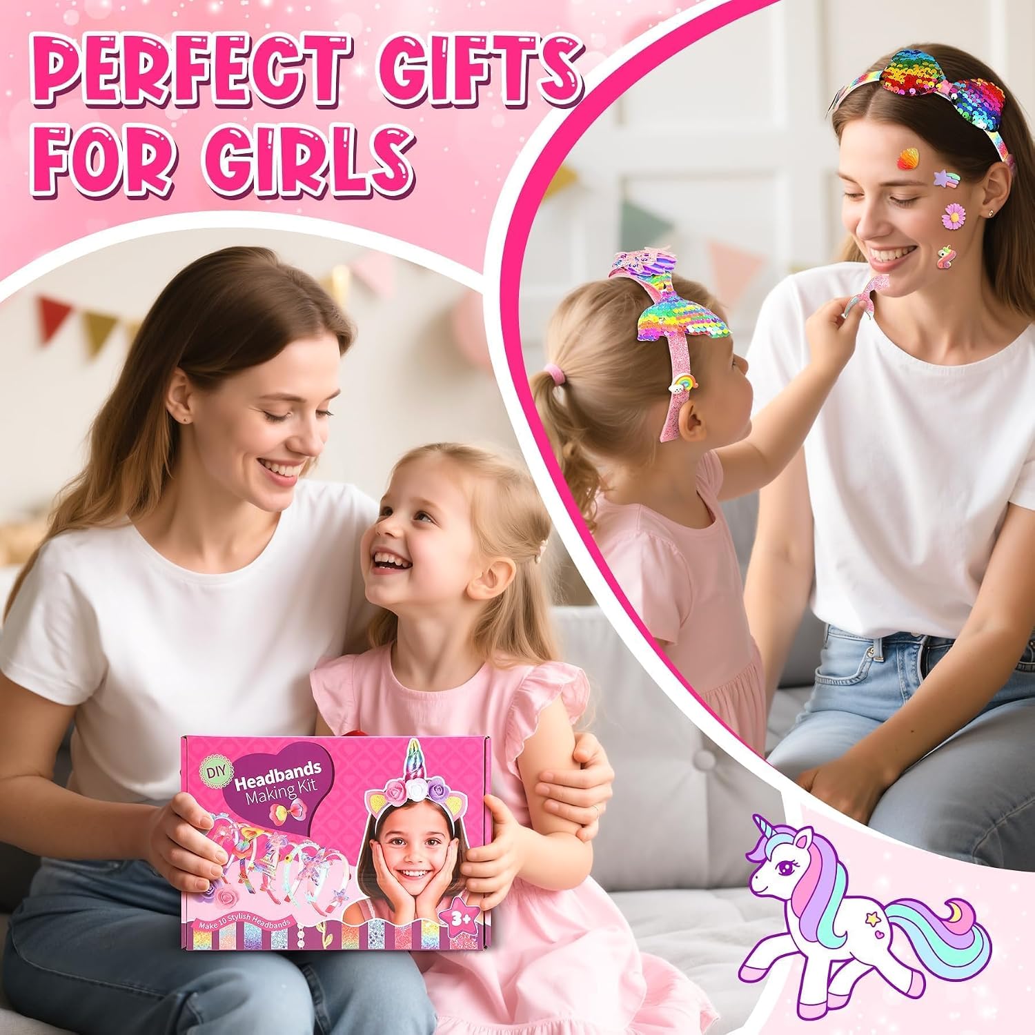 Detalle 2 de Pourbibi Kit 10 pezzi per cerchietti bambine 🎀