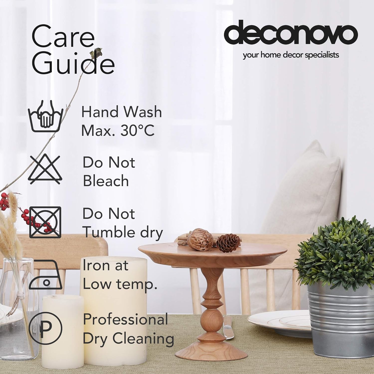 Thumbnail 5 de Tovaglia rettangolare Deconovo 132x178 cm in finto lino (1 pezzo) – decorativa e pratica per sala da pranzo