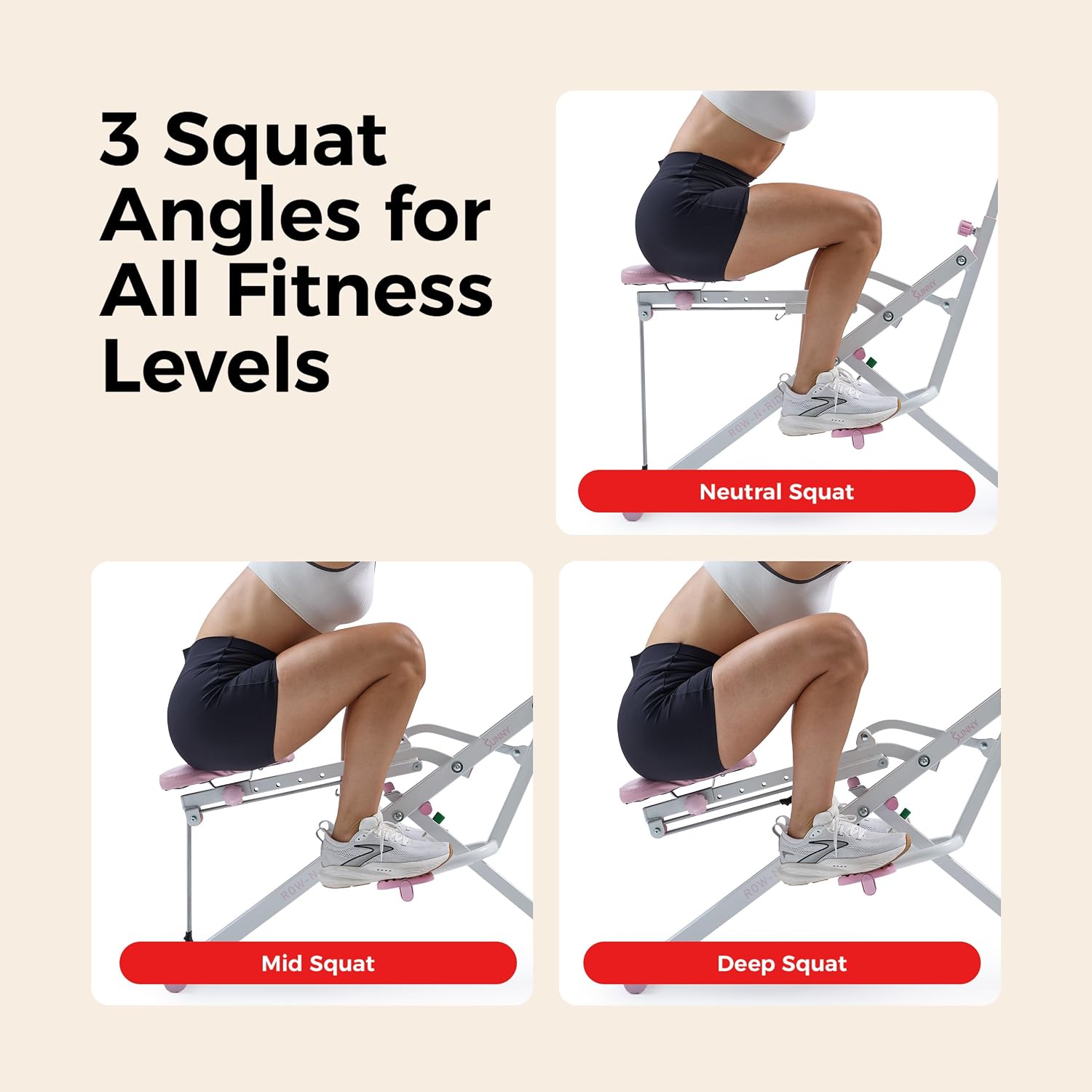 Thumbnail 2 de Sunny Health & Fitness Row-N-Ride Squat Assist Trainer review