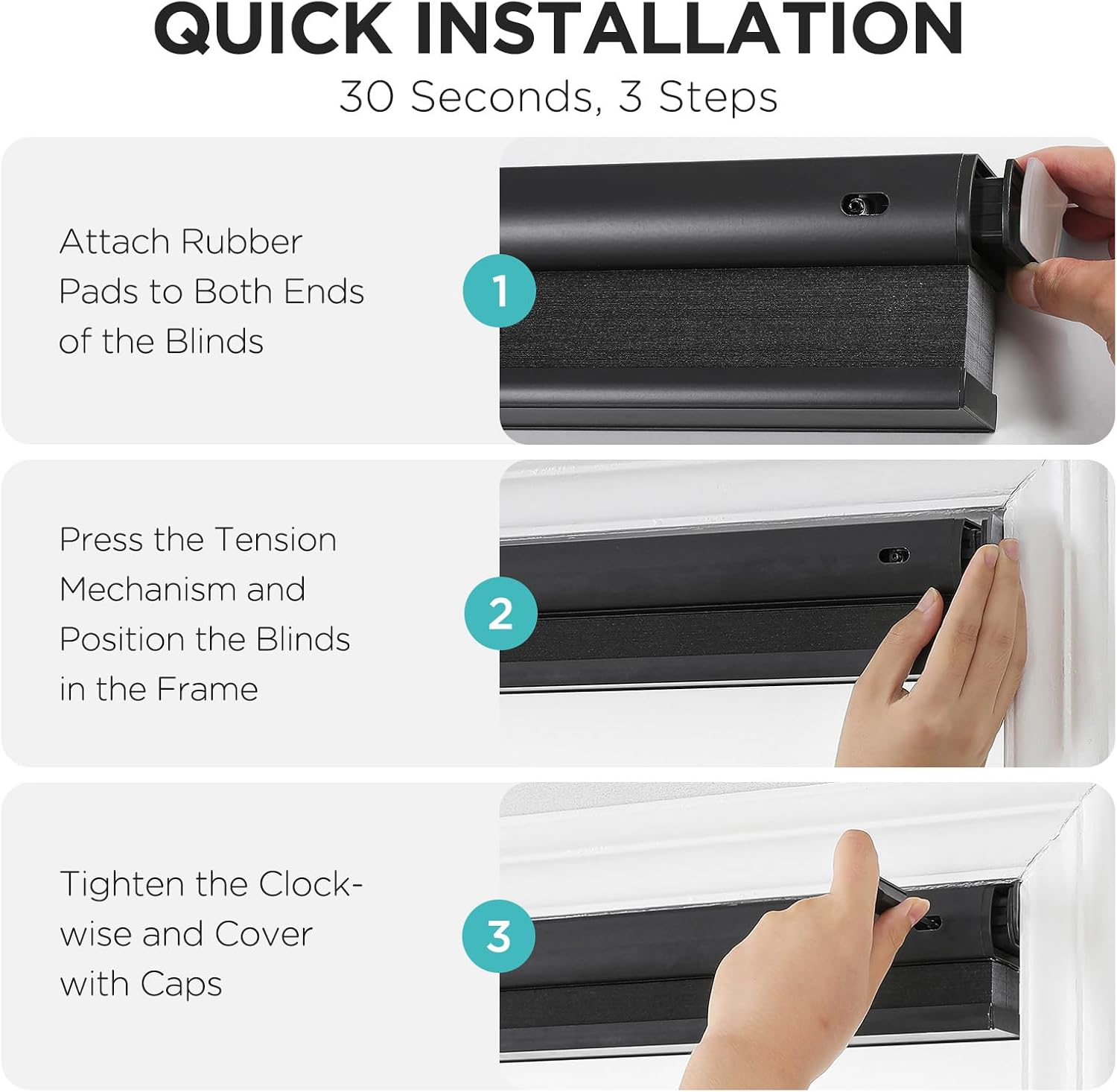 Detalle de Joydeco Blackout Cellular Shades, 46" x 64