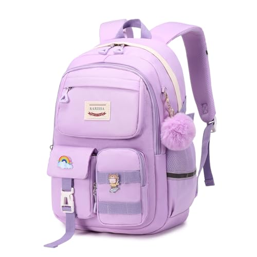 Detalle de Sisipoet Cartable Fille Sac à Dos pour Ordinateur 15,6 pouces – Collège/Lycée