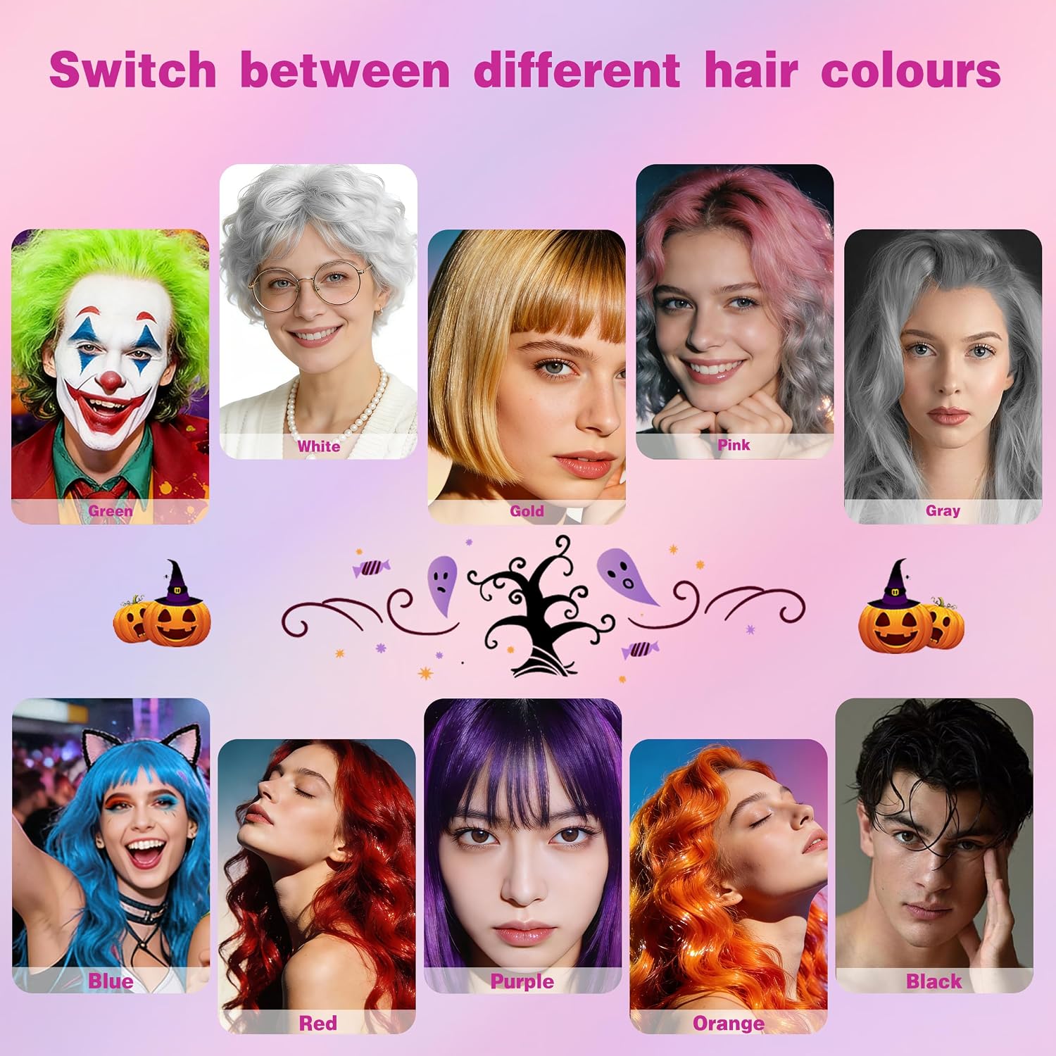 Detalle de Pink Temporary Hair Colour Spray – 150ml, 10 Shades, Water-Based Dye for Teens & Adults