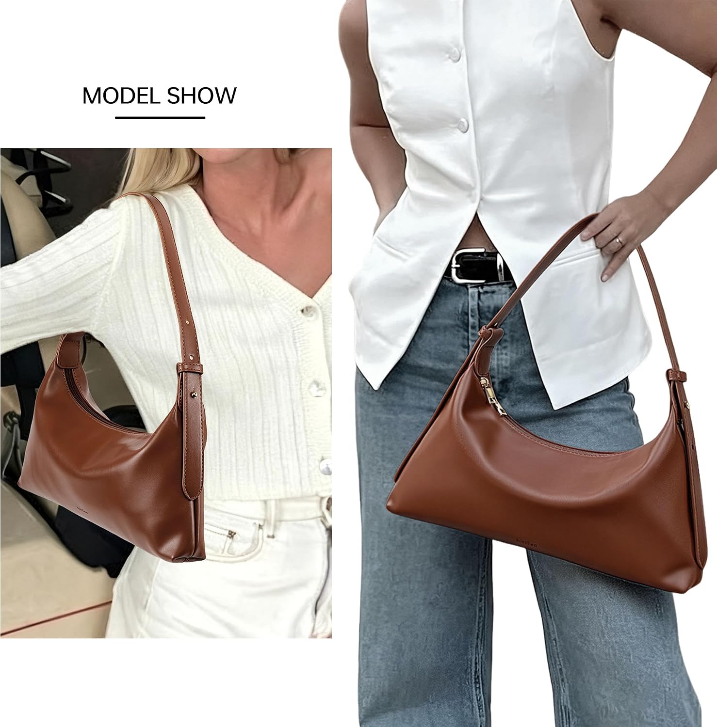 Detalle 2 de Kiss Sea Faux Leather Shoulder Bag