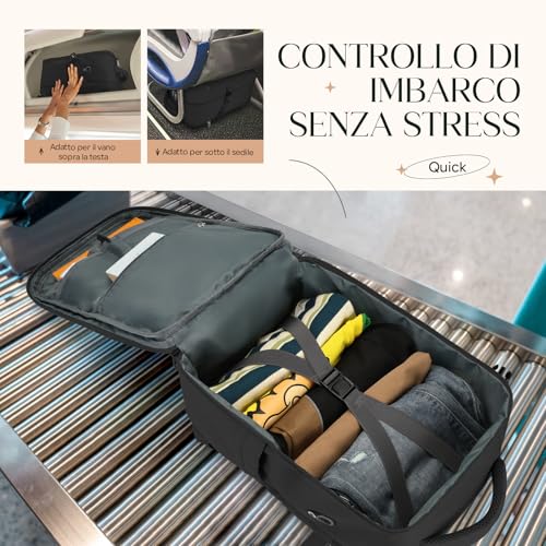 Thumbnail 2 de ZHXX mochila de viaje cabina 40x30x20 para Ryanair (portátil 14") con bolsillo húmedo independiente, negro