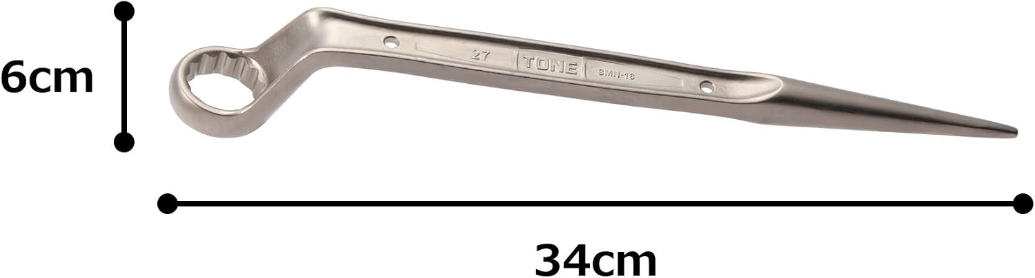 Detalle 1 de トネ(TONE) SMN-16 シノ付めがねレンチ トルシアボルト用 二面幅27mm・全長340mm