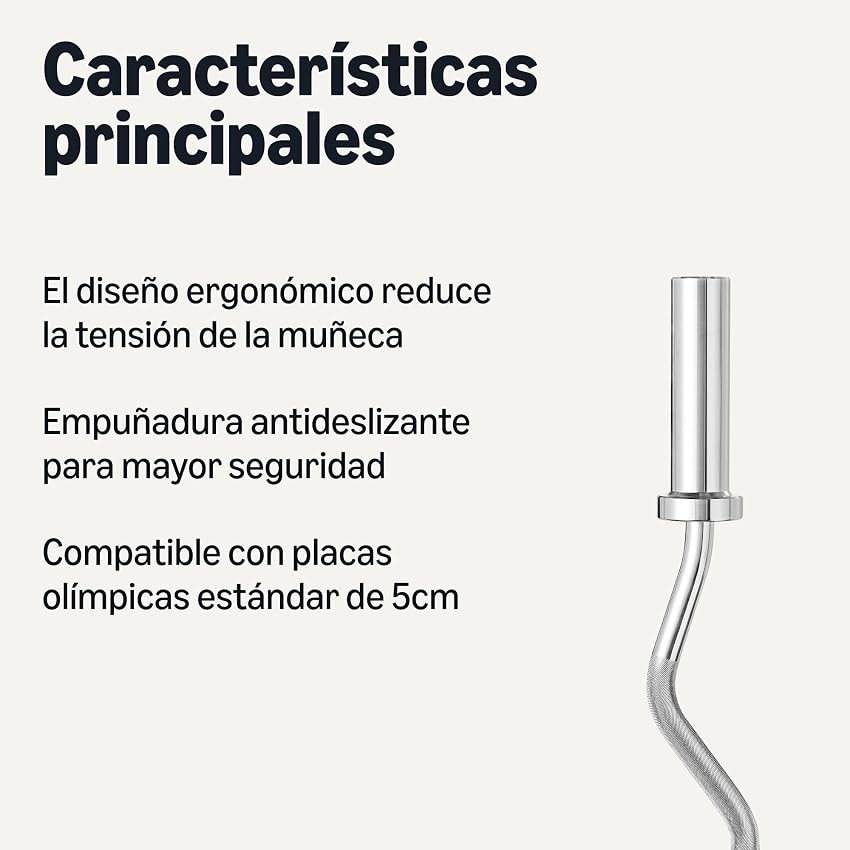Thumbnail 1 de Amazon Basics Barra Olímpica curl 119,4cm cromada