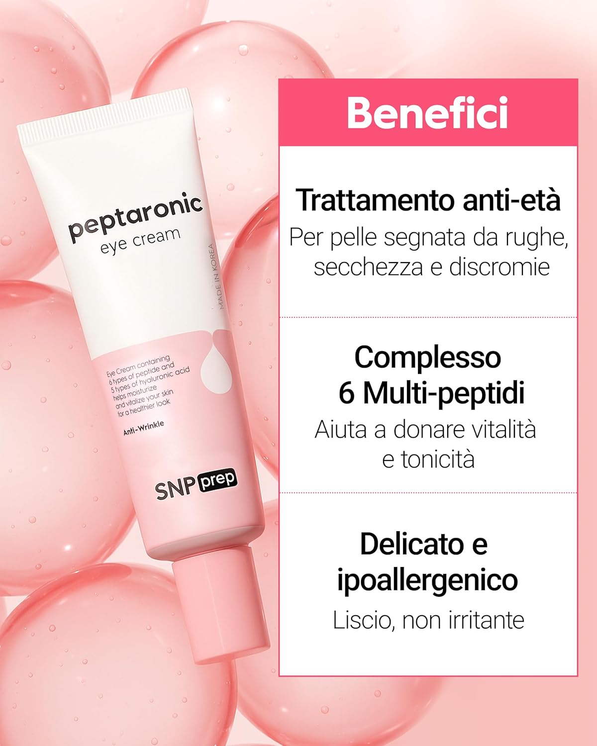 Thumbnail 2 de Crema occhi SNP Prep Peptaronic – Idratante anti-età con 6 peptidi e 5 acidi ialuronici (25 ml)