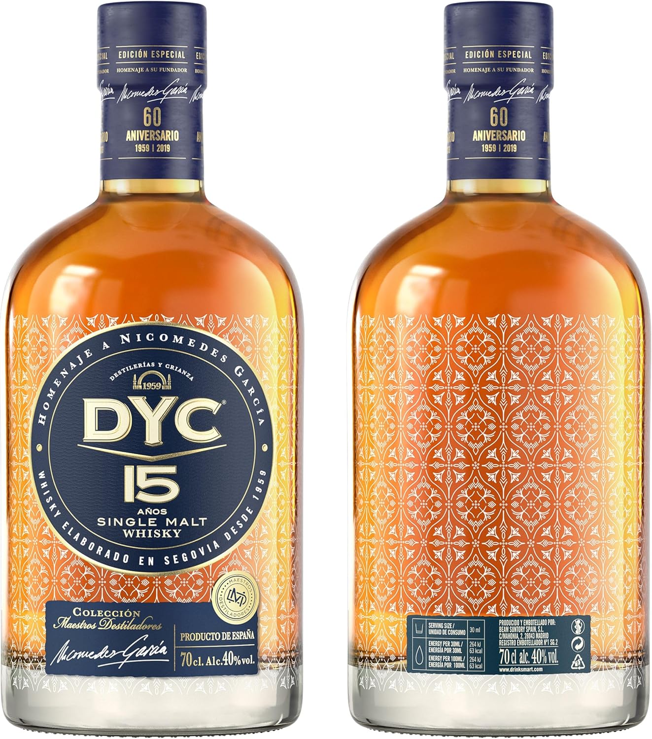 Detalle 2 de DYC 15 Años Whisky Single Malt Colección Maestros 🥃 70cl
