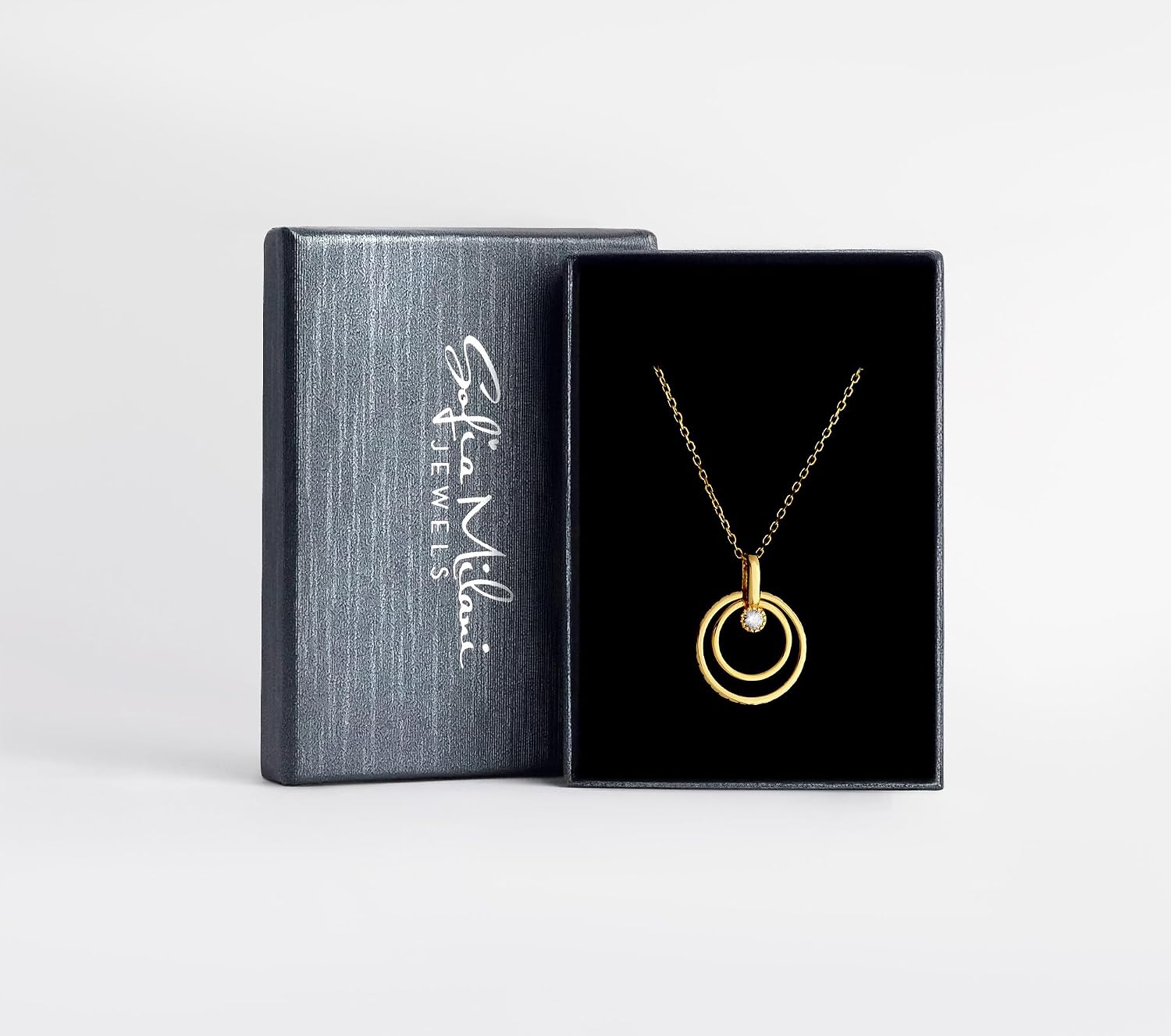 Thumbnail 2 de Sofia Milani Damen-Halskette aus 925 Silber mit Zirkonia, Kreise-Anhänger