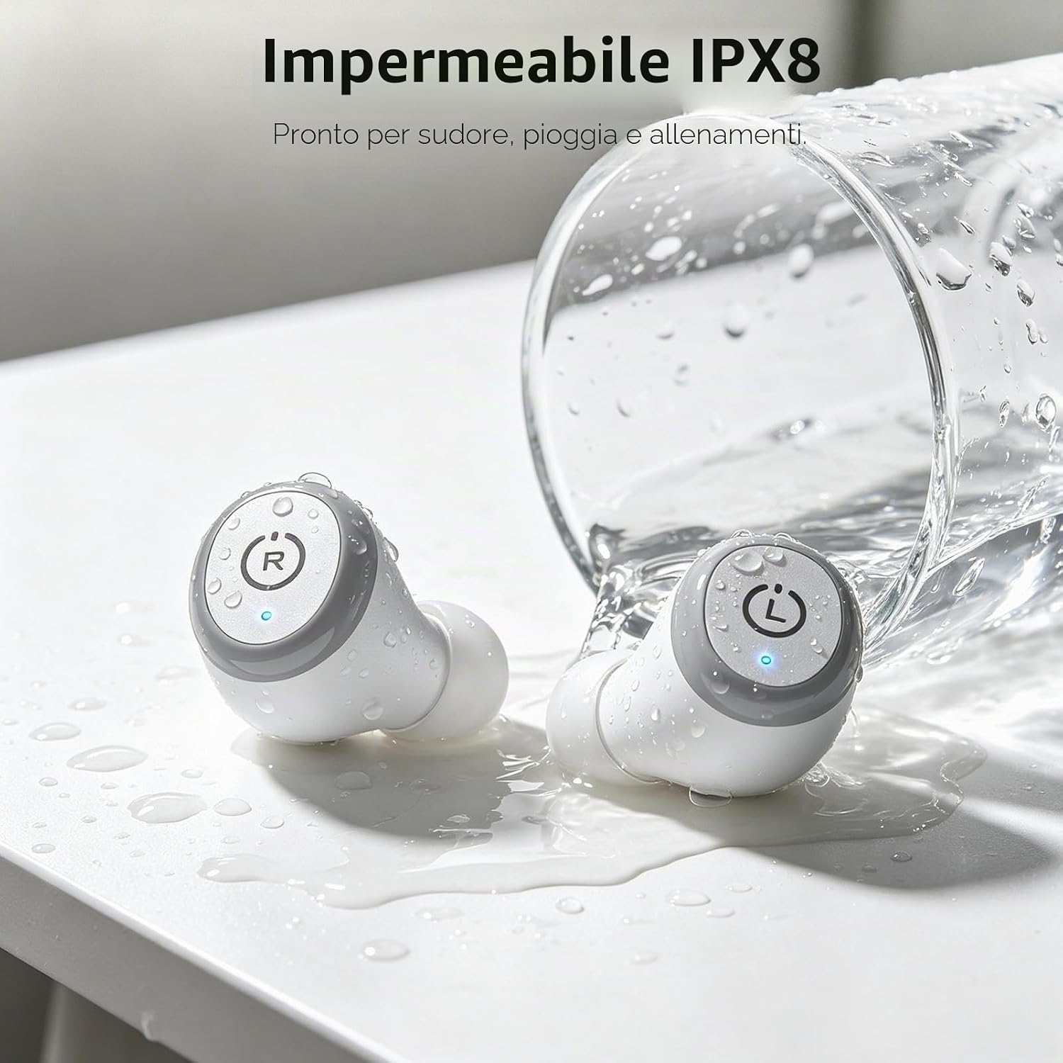 Detalle de TOZO T10: cuffie Bluetooth 5.3 con controllo touch, EQ OrigX 2.0 e 55 ore di autonomia