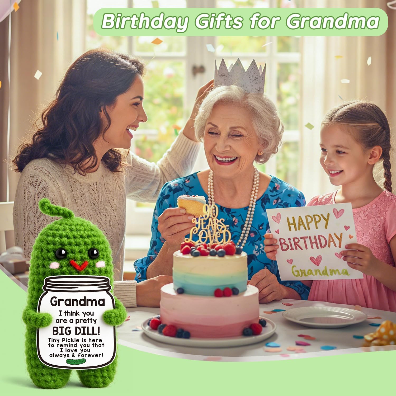Detalle 2 de Crocheted Pickle Grandma Gift