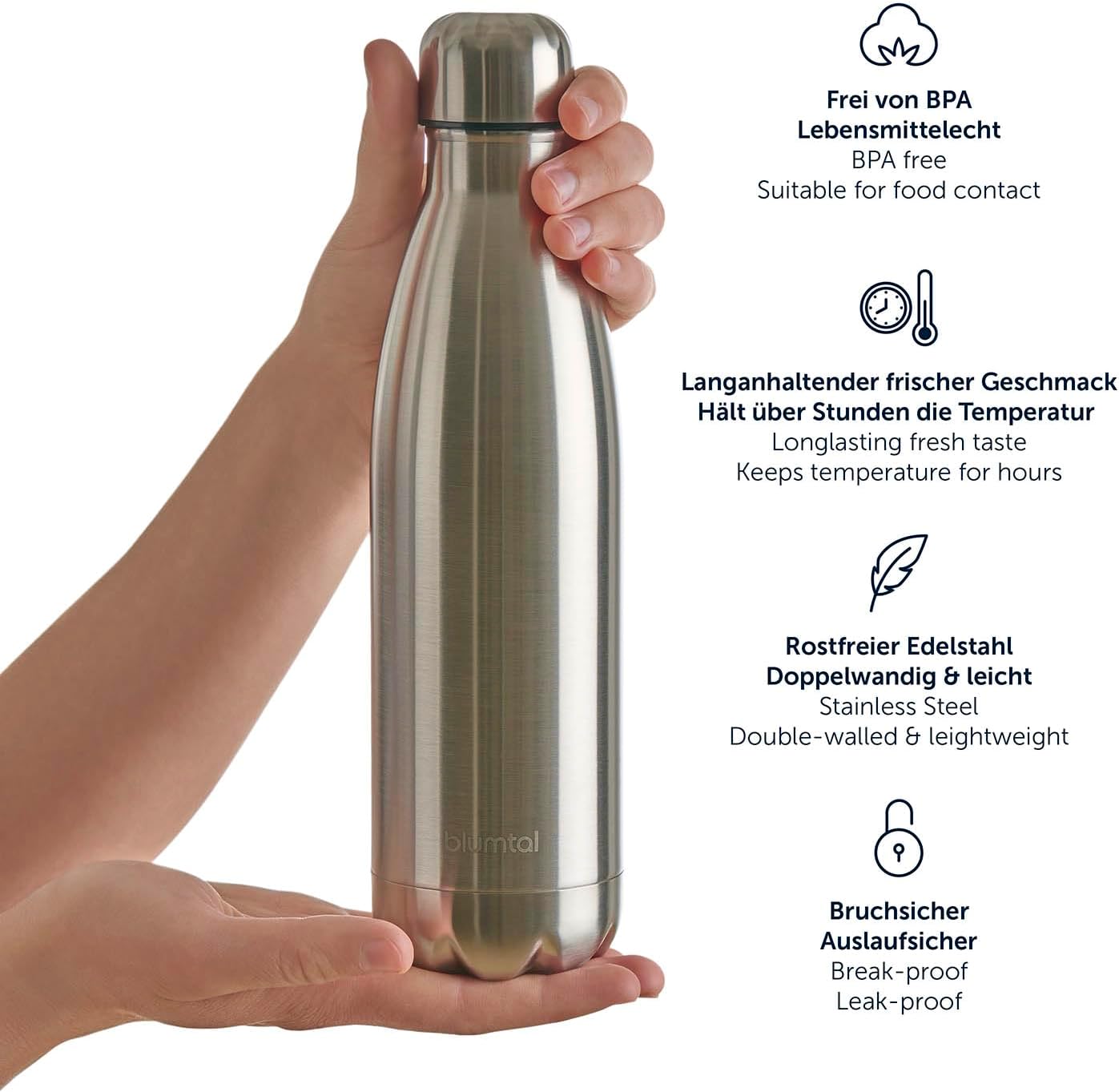 Detalle 1 de Blumtal Charles-Gourde thermosfles 750 ml, dubbelwandig en lekbestendig