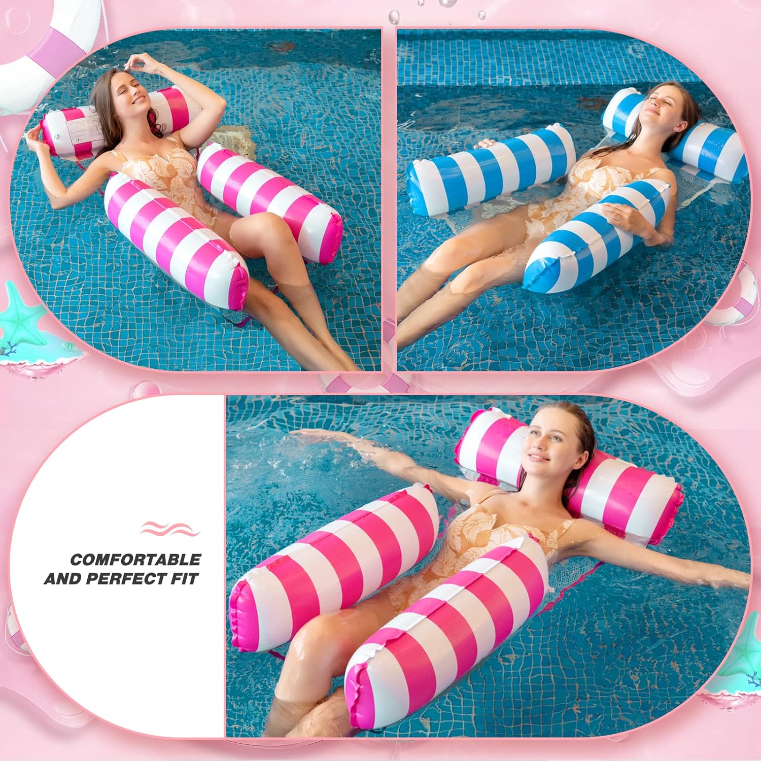 Thumbnail 6 de MLRYH 2-Stück Luftmatratze Pool – 4-in-1 Wasserspielmatte mit Pumpe und Netz-Design