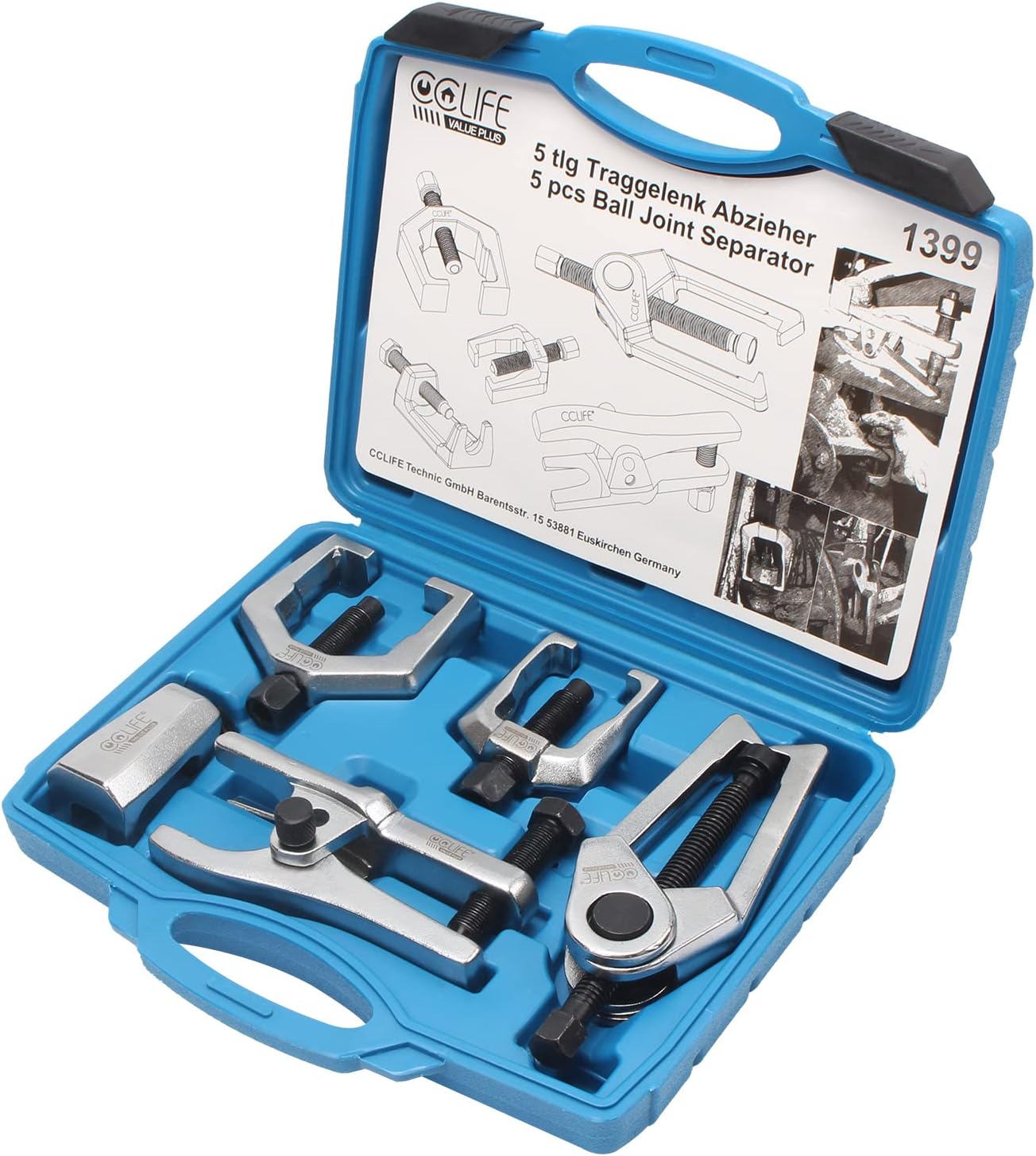 Thumbnail 1 de CCLIFE set da 5 estrattori per giunti sferici universali (rimozione snodi e leve)