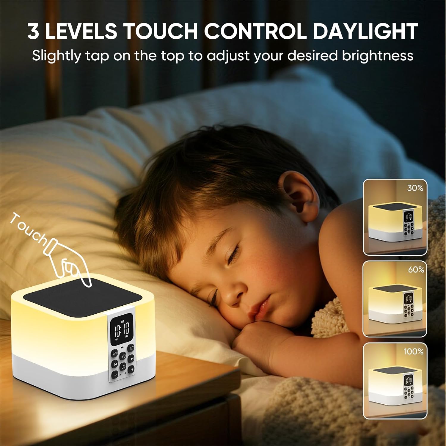 Thumbnail 3 de AUYLE Bluetooth-Lautsprecher mit Nachttischlampe
