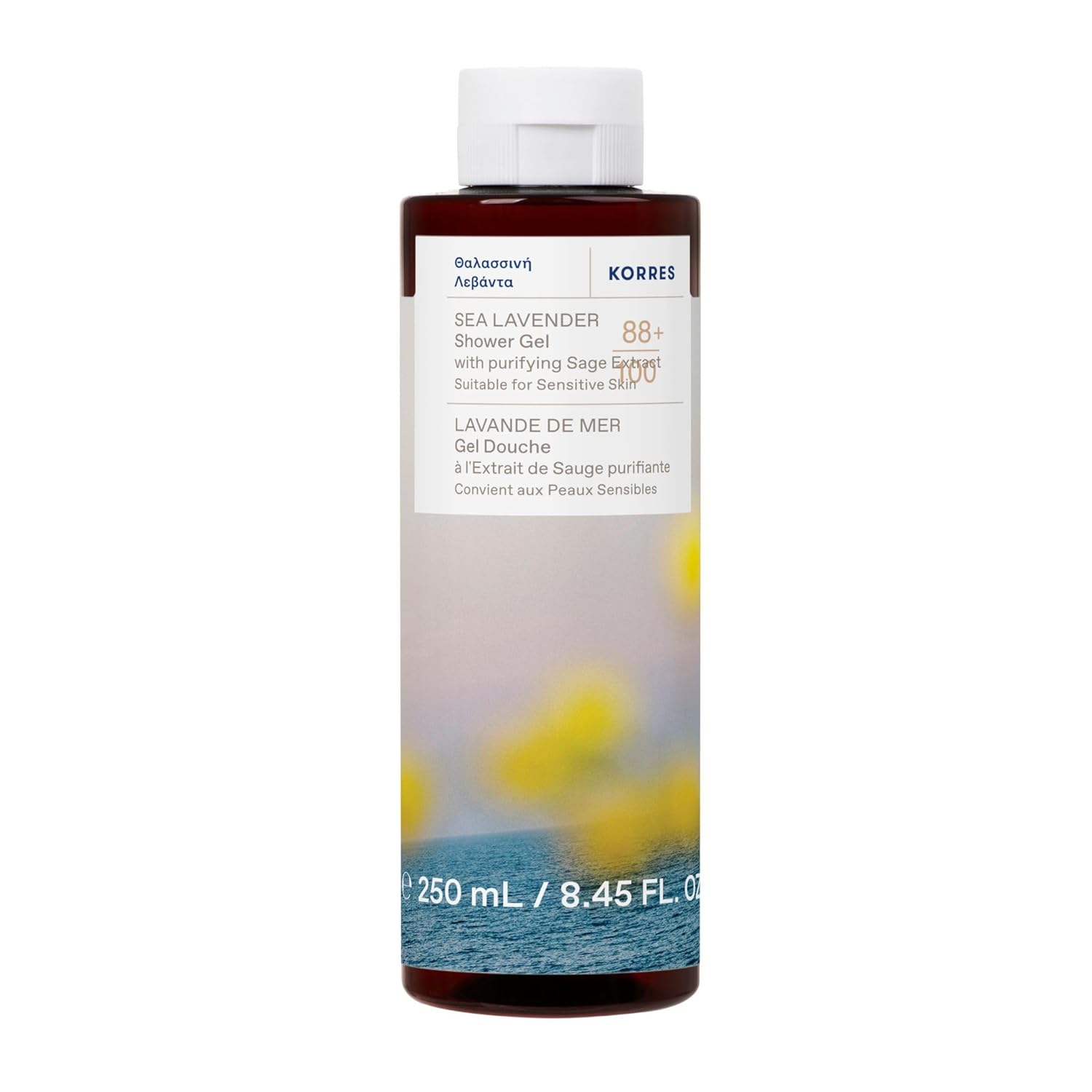 Detalle de KORRES Bergamot Pear Duschgel – sanfte Reinigung mit Salbei-Extrakt, vegan und frei von Silikonen & Parabenen (250 ml)