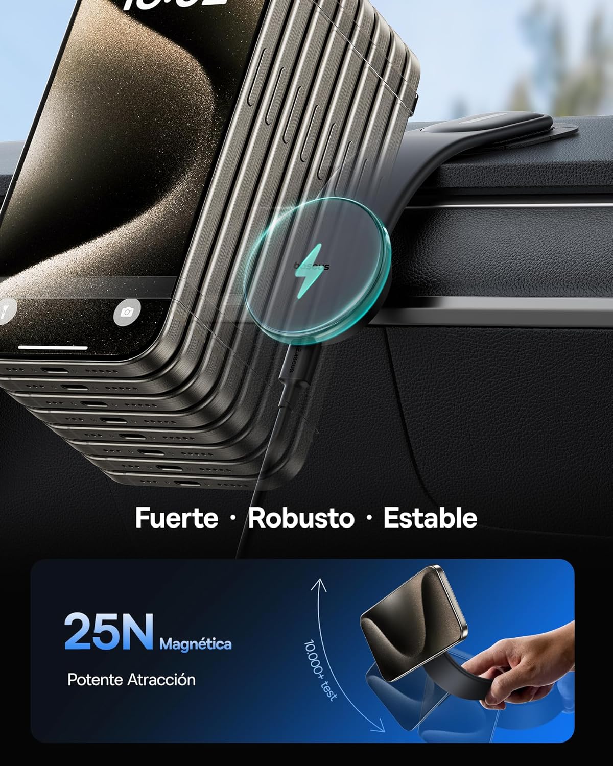 Thumbnail 4 de Baseus C02 Pro Soporte Magnético 15W para Coche 🚗 iPhone y Android