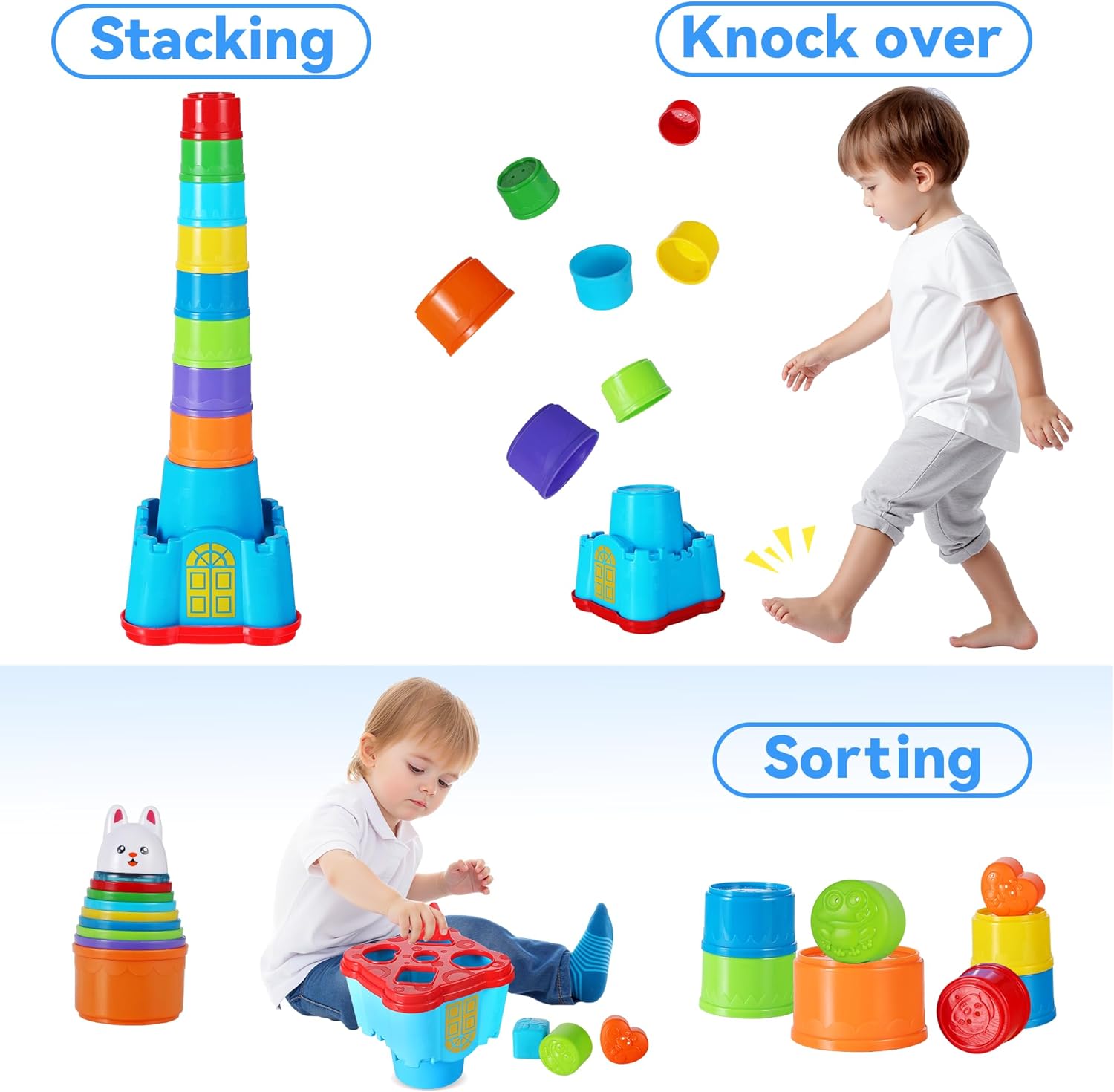 Detalle 2 de iPlay iLearn Baby Stacking Toys 12-piece set