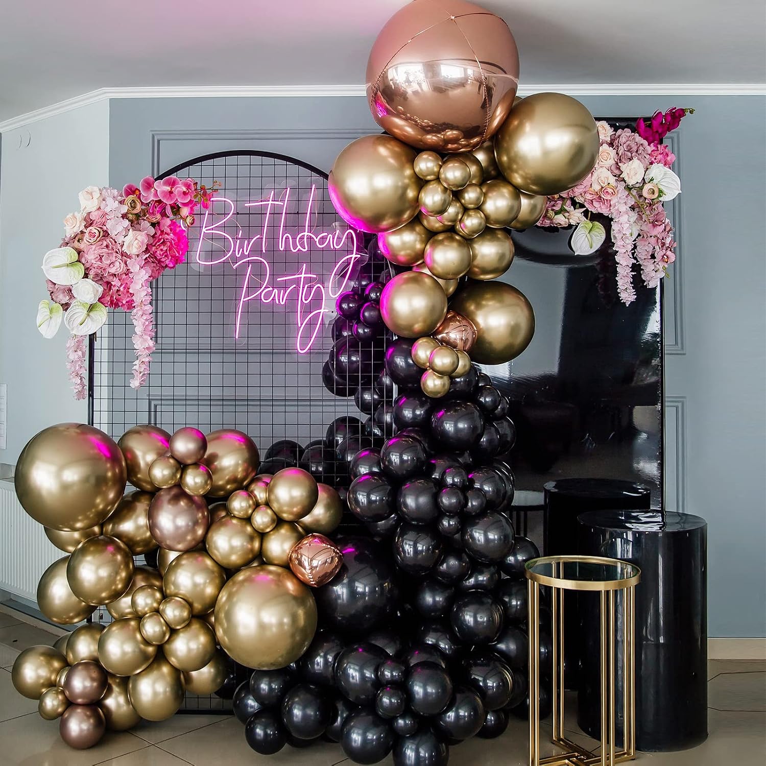Thumbnail 6 de RUBFAC Black Balloon Arch Kit (129pcs) — Matte Black Latex Balloons for Graduation, Birthday & Party Décor