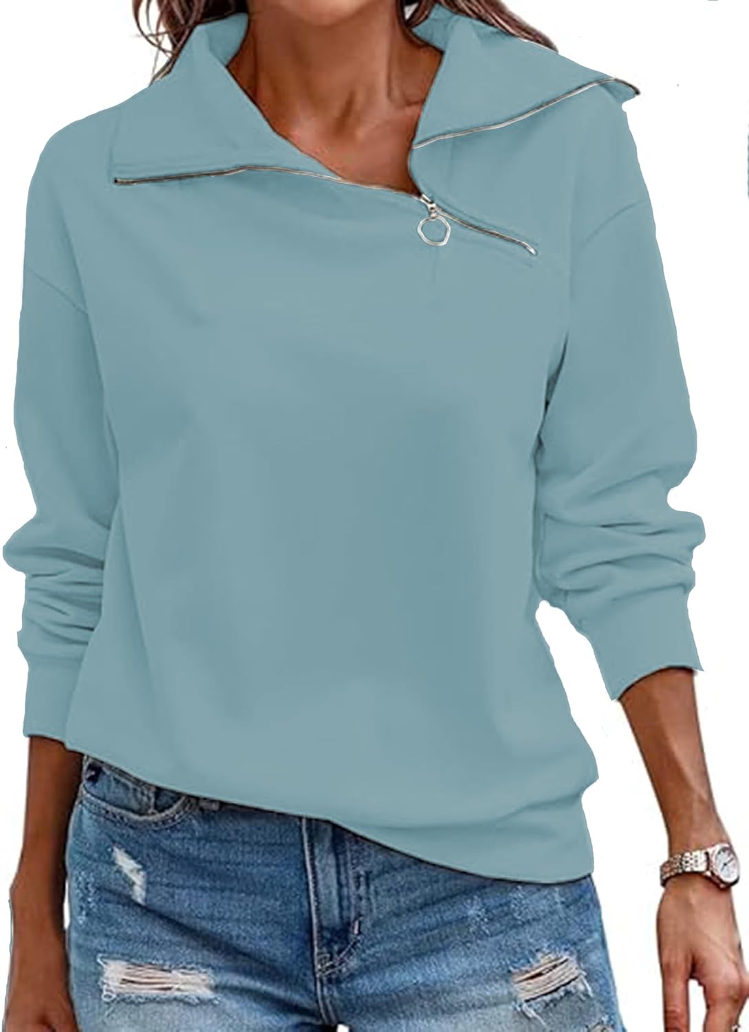 Thumbnail 6 de Cuptacc Pullover Damen Quarter Zip 1/4 Ausschnitt