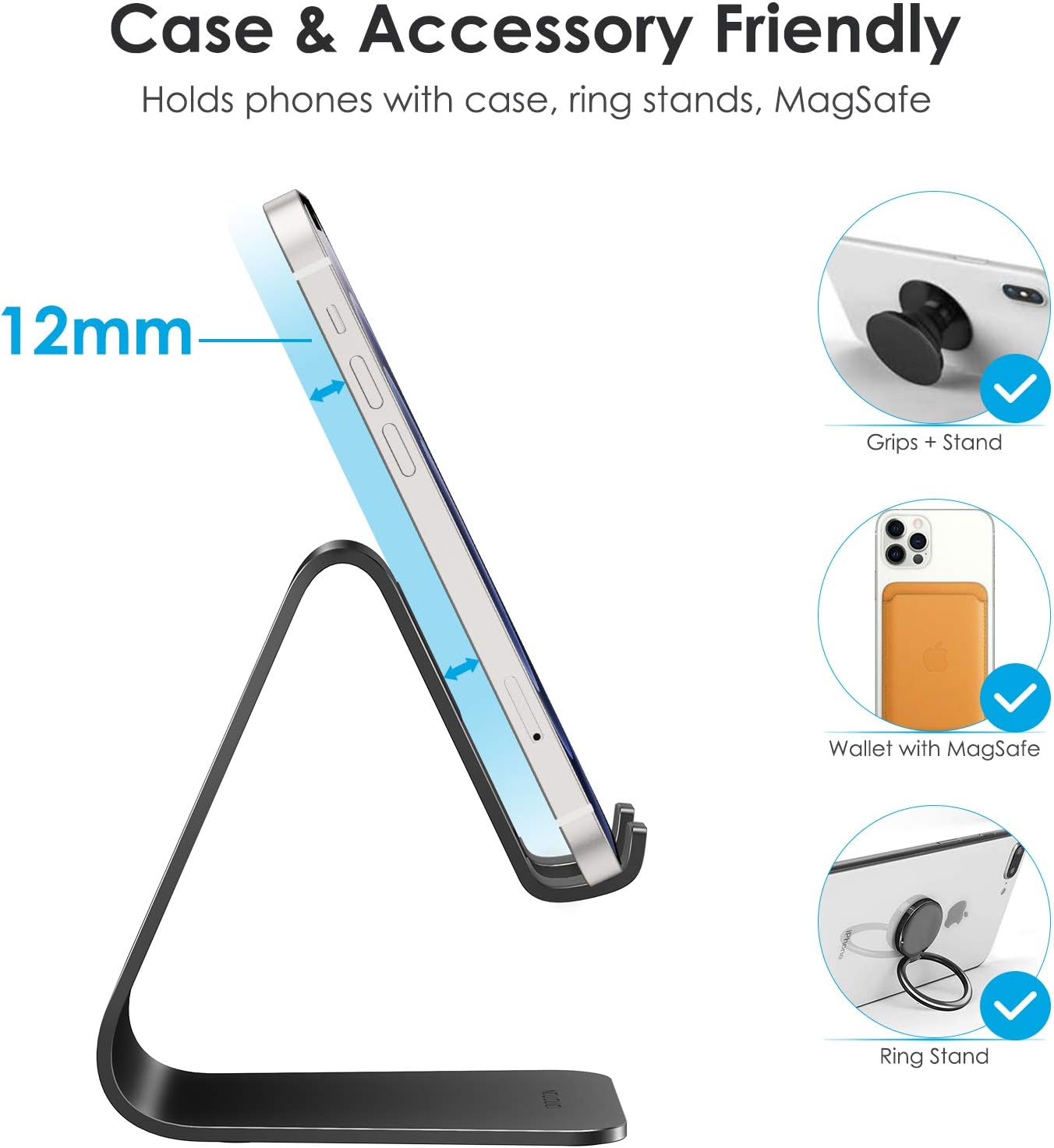 Detalle 2 de OMOTON C1 Aluminum Phone Stand for iPhone