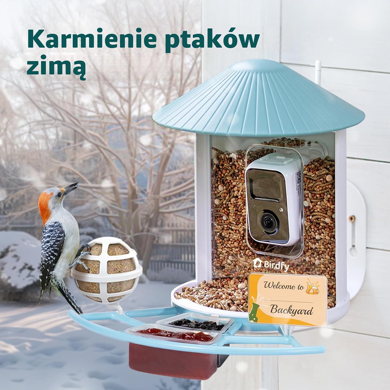 Thumbnail 6 de NETVUE EAMZ-4061-LSPB karmnik dla ptaków z kamerą 1080p i panelem słonecznym