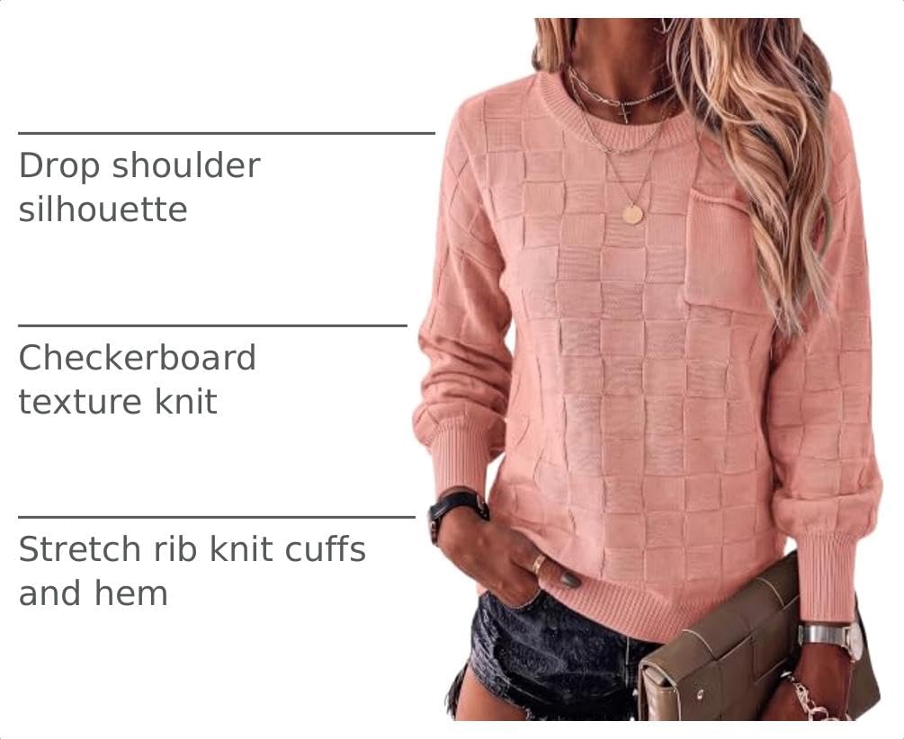 Detalle 2 de SHEWIN 2026 Casual Crewneck Knit Sweater Tops