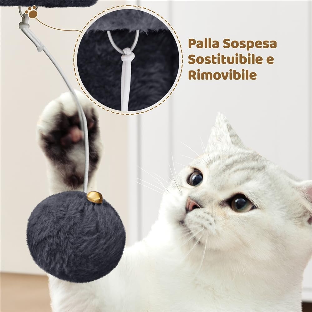 Thumbnail 6 de Yaheetech Tiragraffi Albero per Gatti con Posatoio Grande, 40,5 x 40,5 x 59 cm, Nero