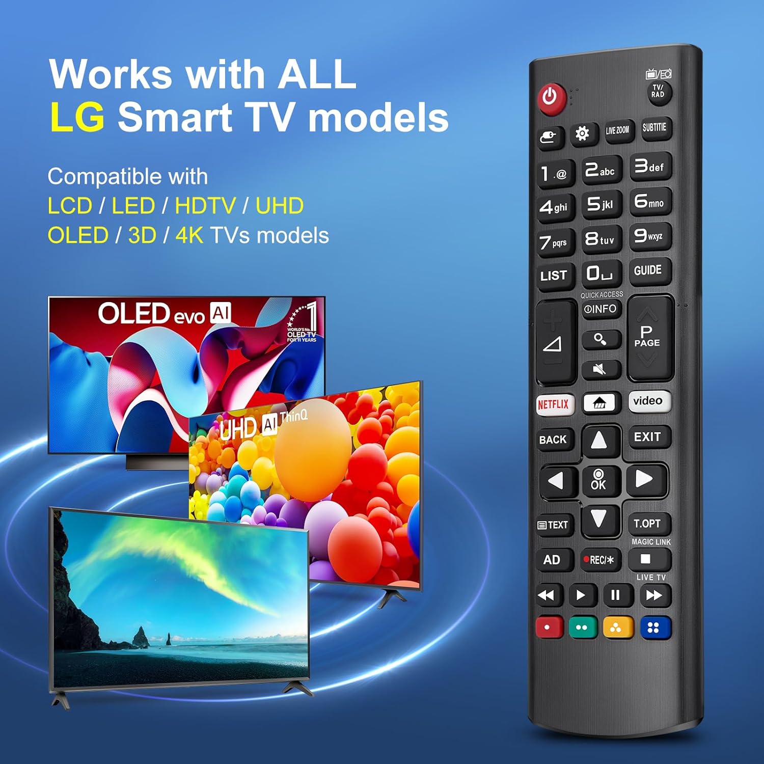 Thumbnail 1 de OMAIC LG TV remote replacement 3 pack