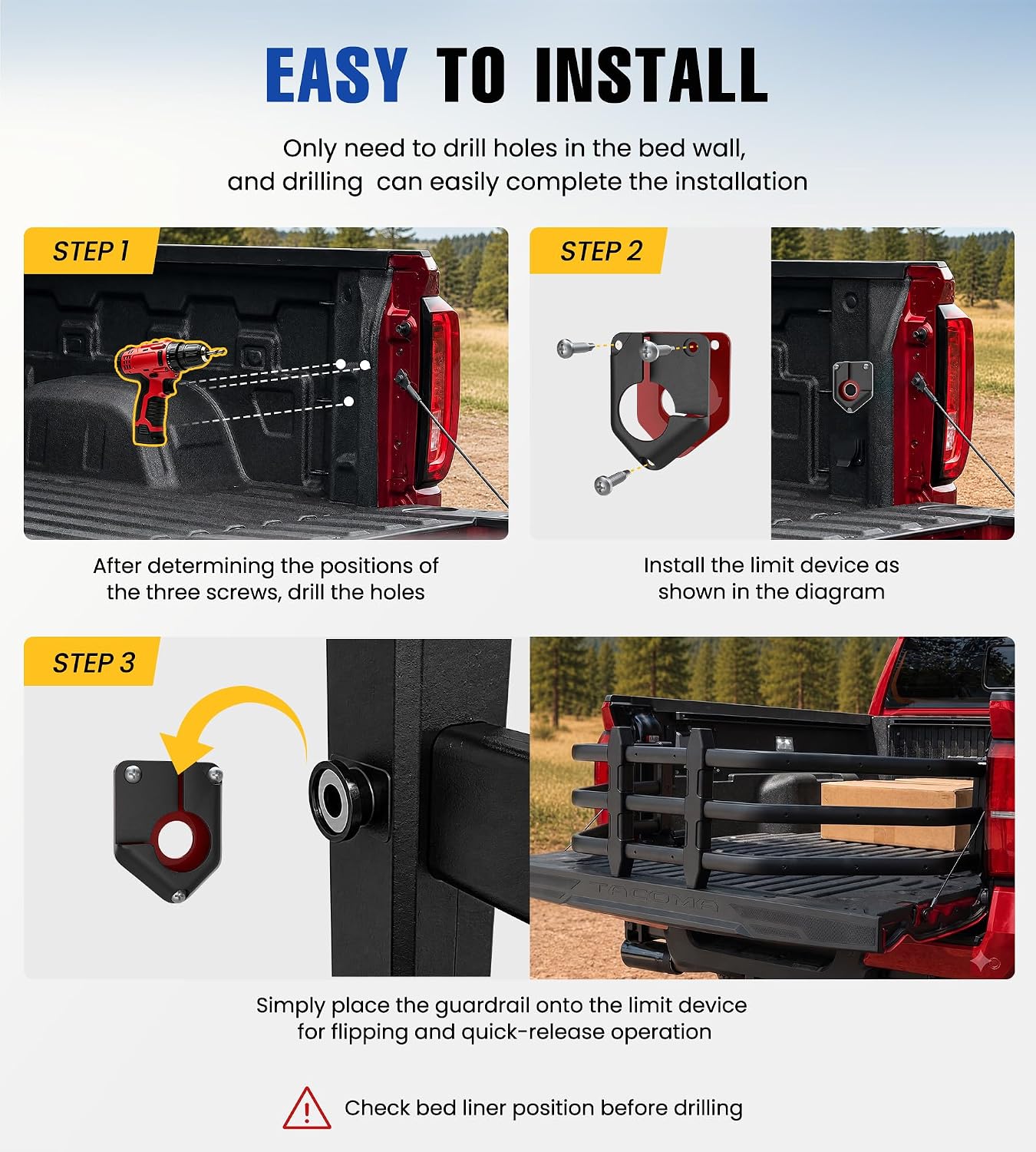 Thumbnail 6 de TRUMGETA Aluminum Truck Bed Extender, 54–61-Inch