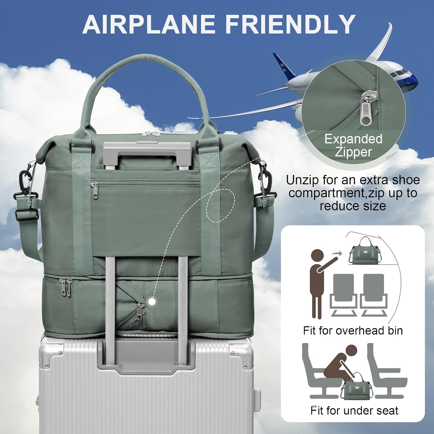 Thumbnail 6 de Reisetasche F2-Armeegrün 40x30x20 Handgepäck