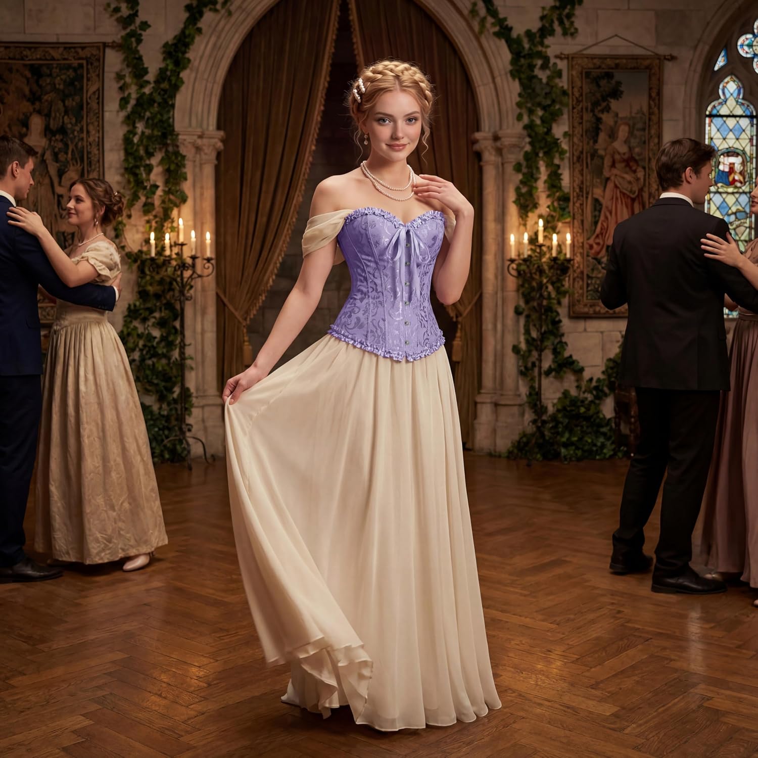 Thumbnail 6 de Kranchungel Renaissance Corset Top for Women with Lace-Up Back and Sweetheart Neckline