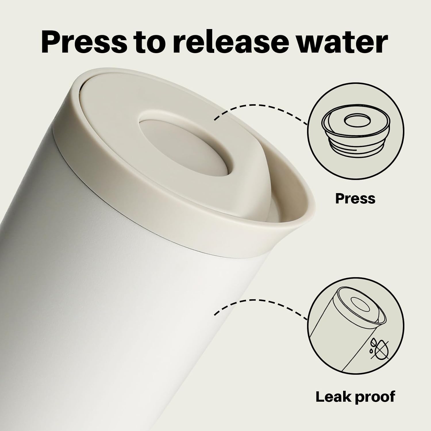 Thumbnail 1 de BOTTLE BOTTLE Insulated Travel Mug 350ml (Gray) with Push-Button Lid