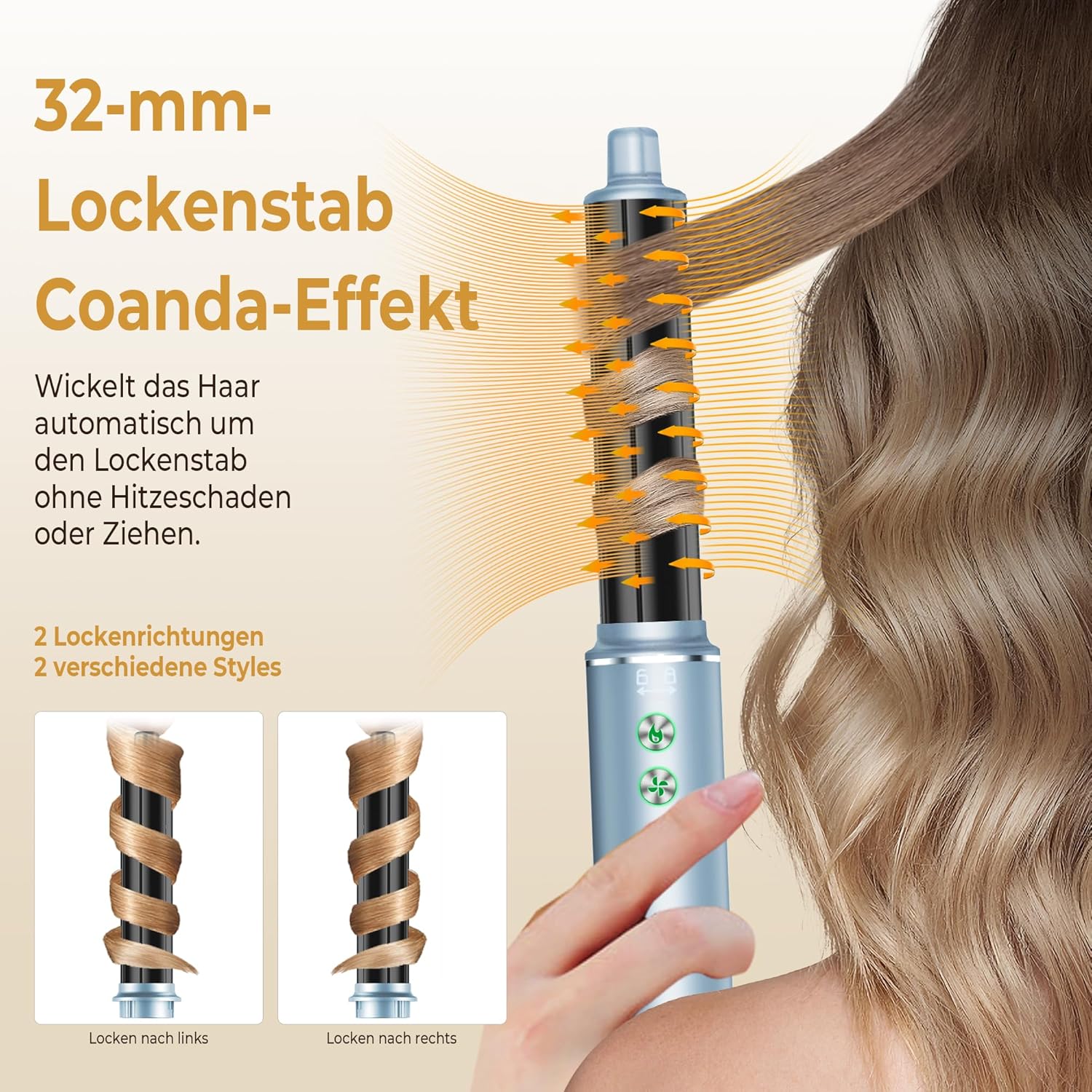 Detalle 2 de OKWRAP Hair Styler 7in1 Airstyler mit Glättbürste
