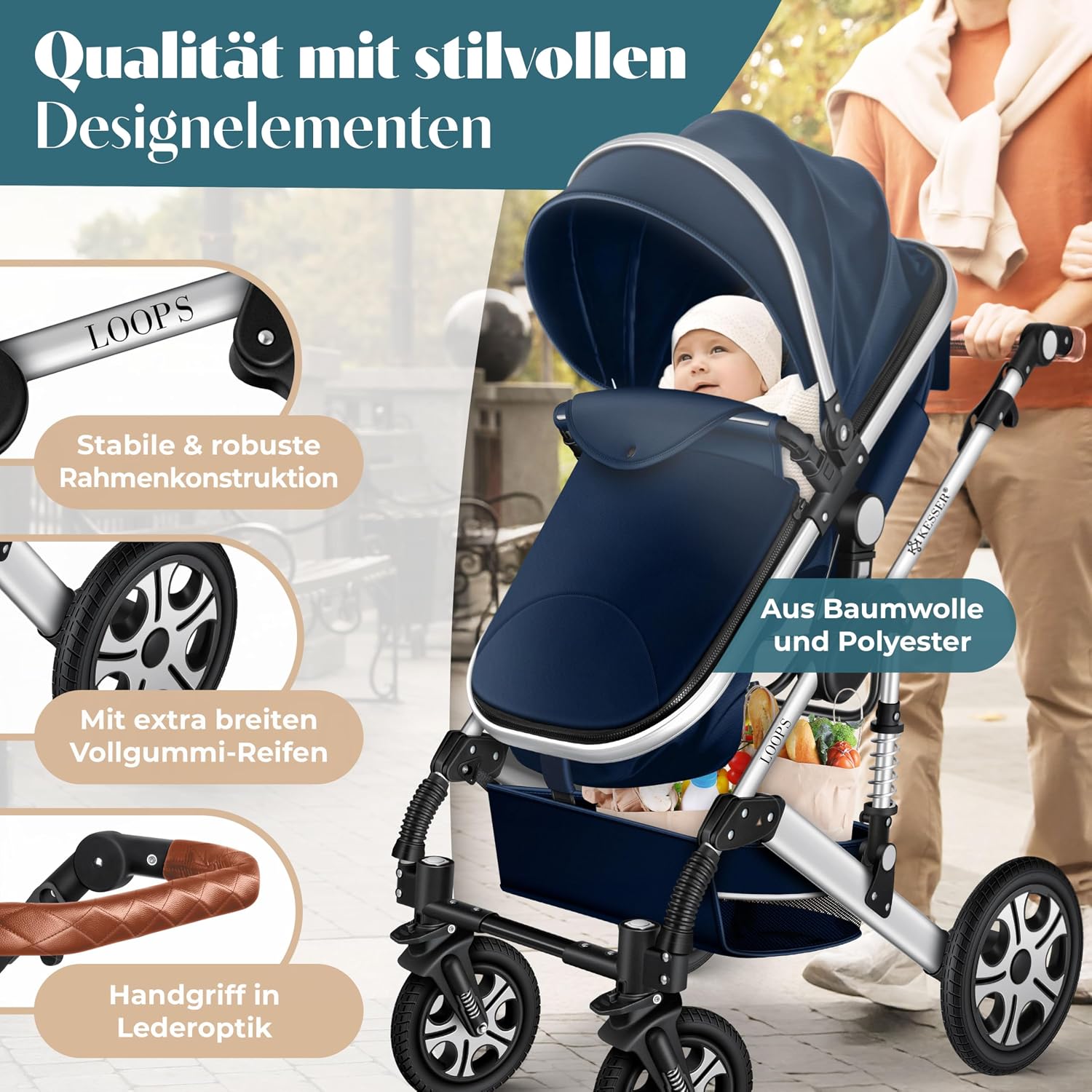 Thumbnail 2 de KESSER Loops 4 in 1 Kinderwagen Komplett-Set