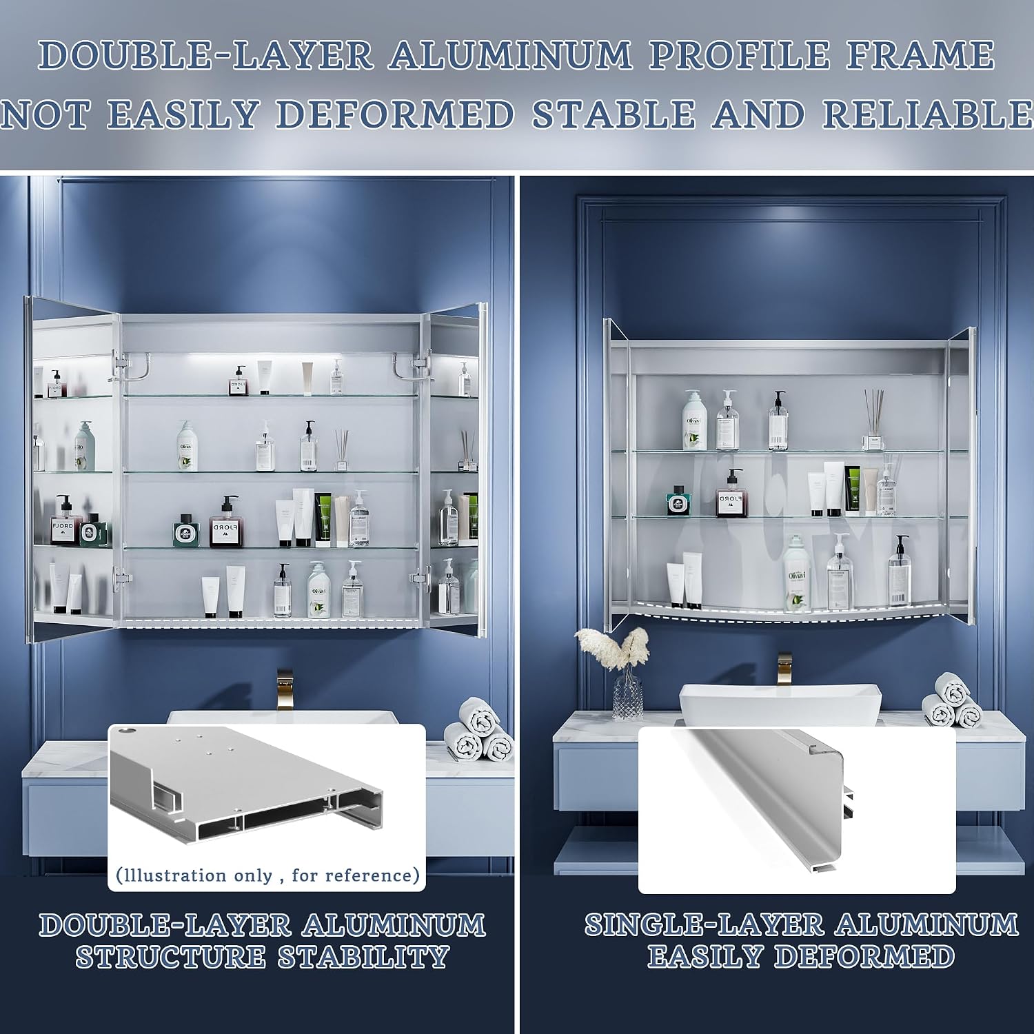 Thumbnail 6 de ExBrite LED Lighted Bathroom Medicine Cabinet with Mirror, 30 x 30 Inch