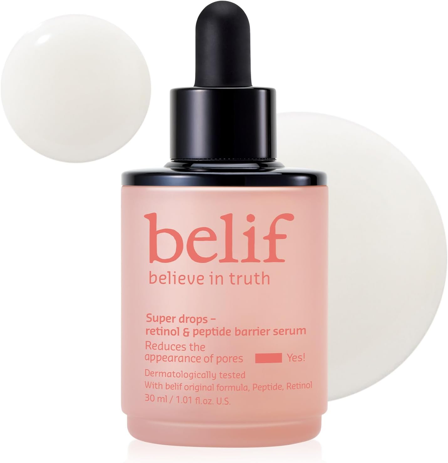 Detalle de belif Super drops – Sérum barrière au rétinol et aux peptides : soin anti-âge raffermissant pour tous les types de peau