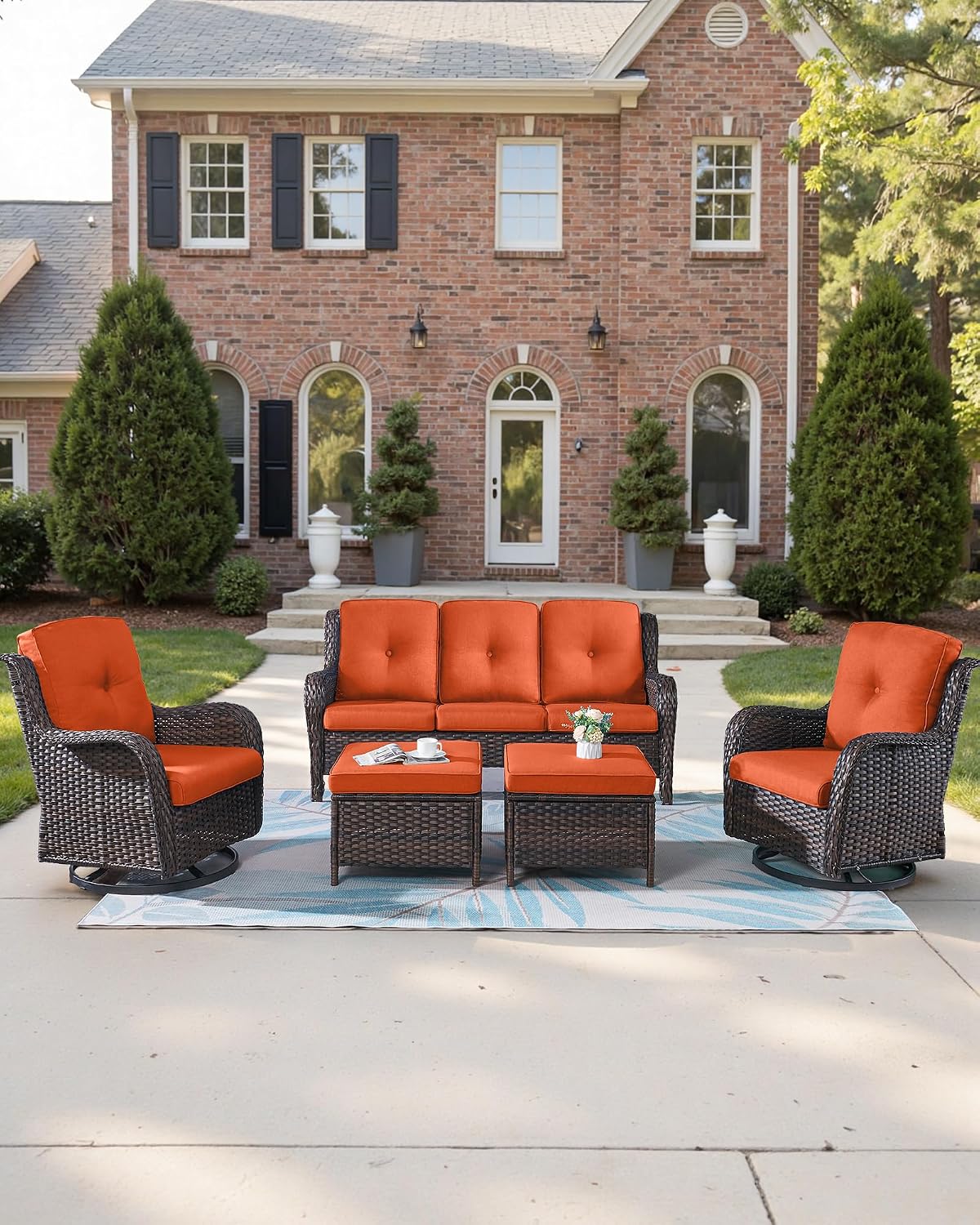 Thumbnail 5 de ACTREST ZBD006-6D Outdoor Chair Cushion Set, 4-Piece, 22 x 25-Inch Seats