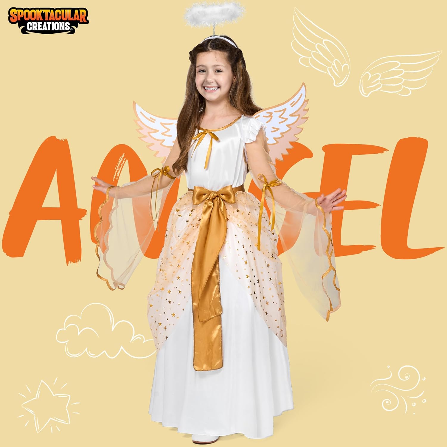 Detalle 2 de Spooktacular Creations Girls' Angel Costume, X-Large