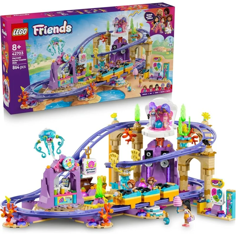 Detalle de LEGO Friends Montaña Rusa De Sirenas 42703 (864 piezas) – aventura submarina para construir y narrar